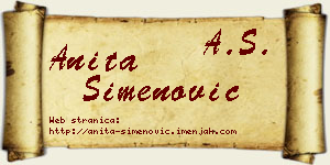 Anita Simenović vizit kartica